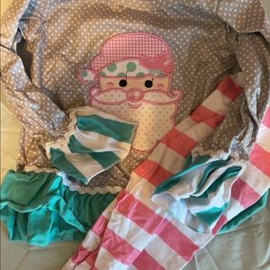 Baby girl 6-12 months Santa 2 piece Christmas outfit!